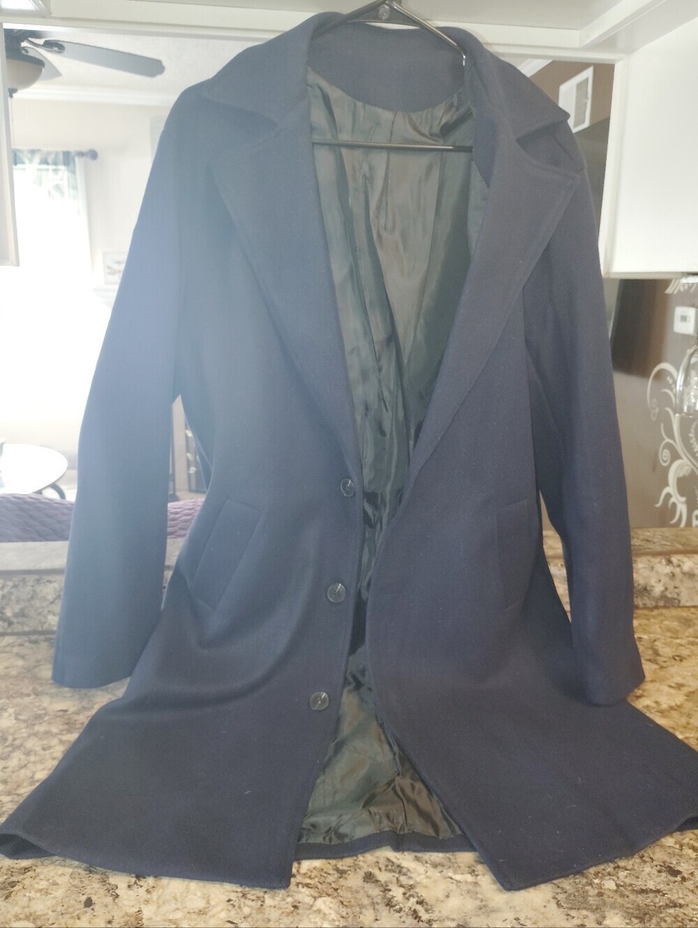Men's Lrg Lightweight Casual Navy Blue Single-Breasted Sport Coat Like New - Picture 2 of 4